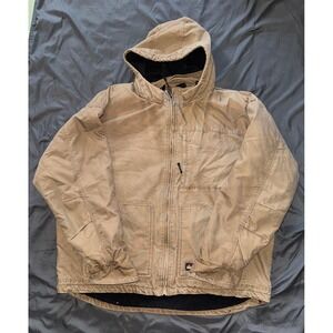 Berne Mens Duck Canvas‎ Jacket Chore Workwear Grunge Tan Brown Sz 2XL